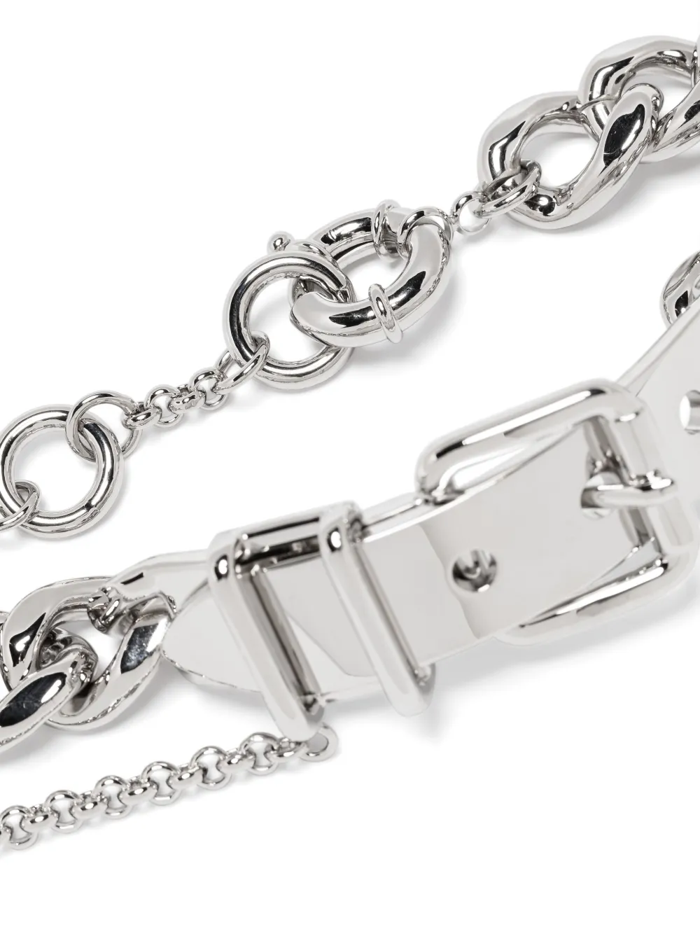 Shop Acne Studios Buckle Chain Bracelet In Silver