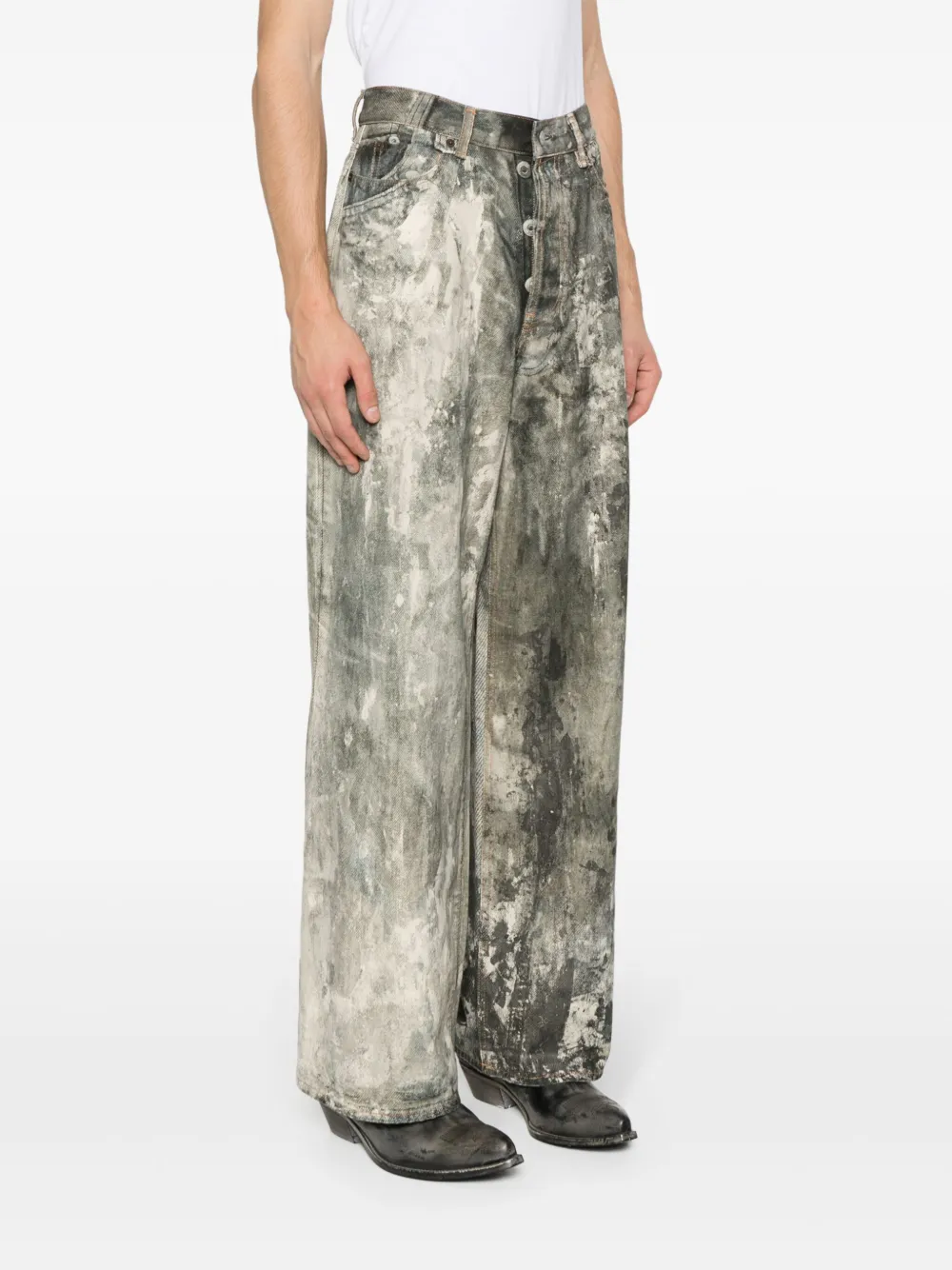Acne Studios Jeans met wijde pijpen Grijs