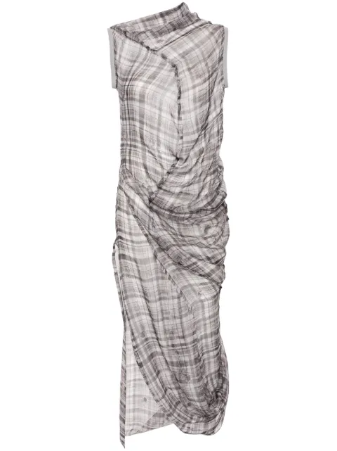 Acne Studios checked silk maxi dress