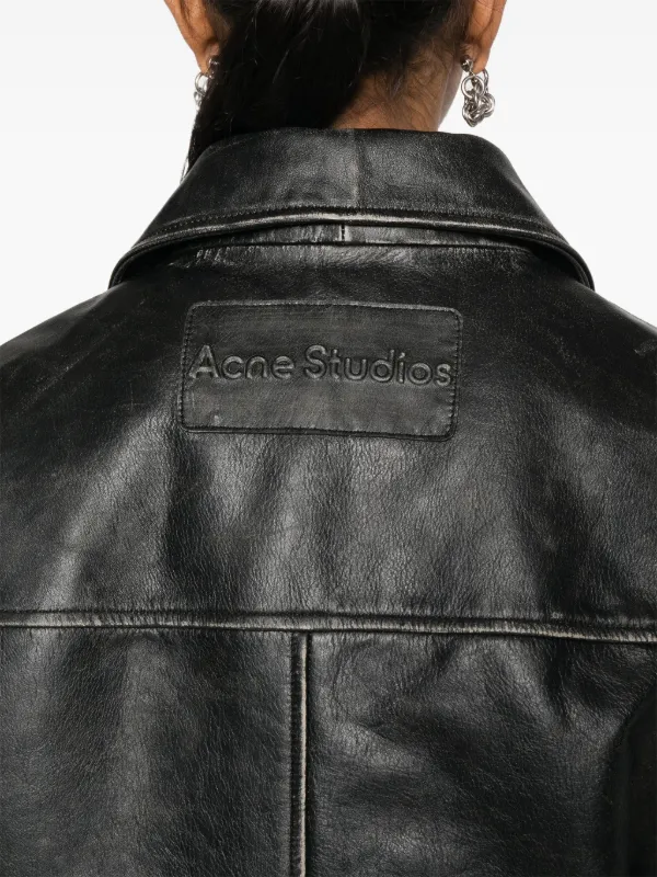 Acne Studios distressed-effect Biker Jacket - Farfetch