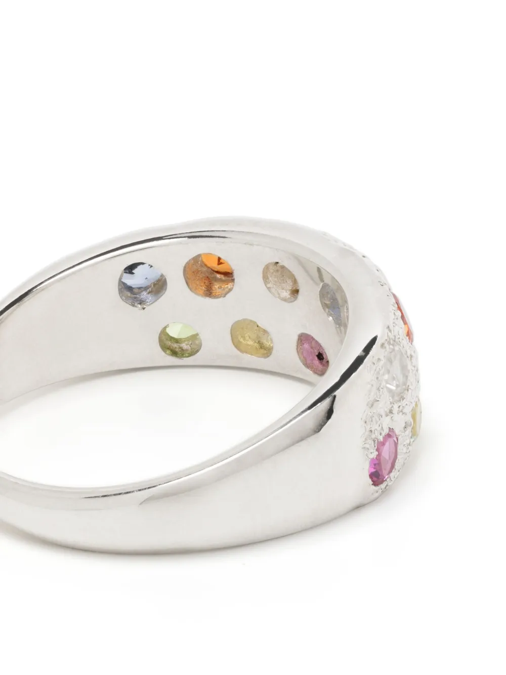 Bleue Burnham Sterling Silver Mini Riviera Sapphire Ring In Multicolour