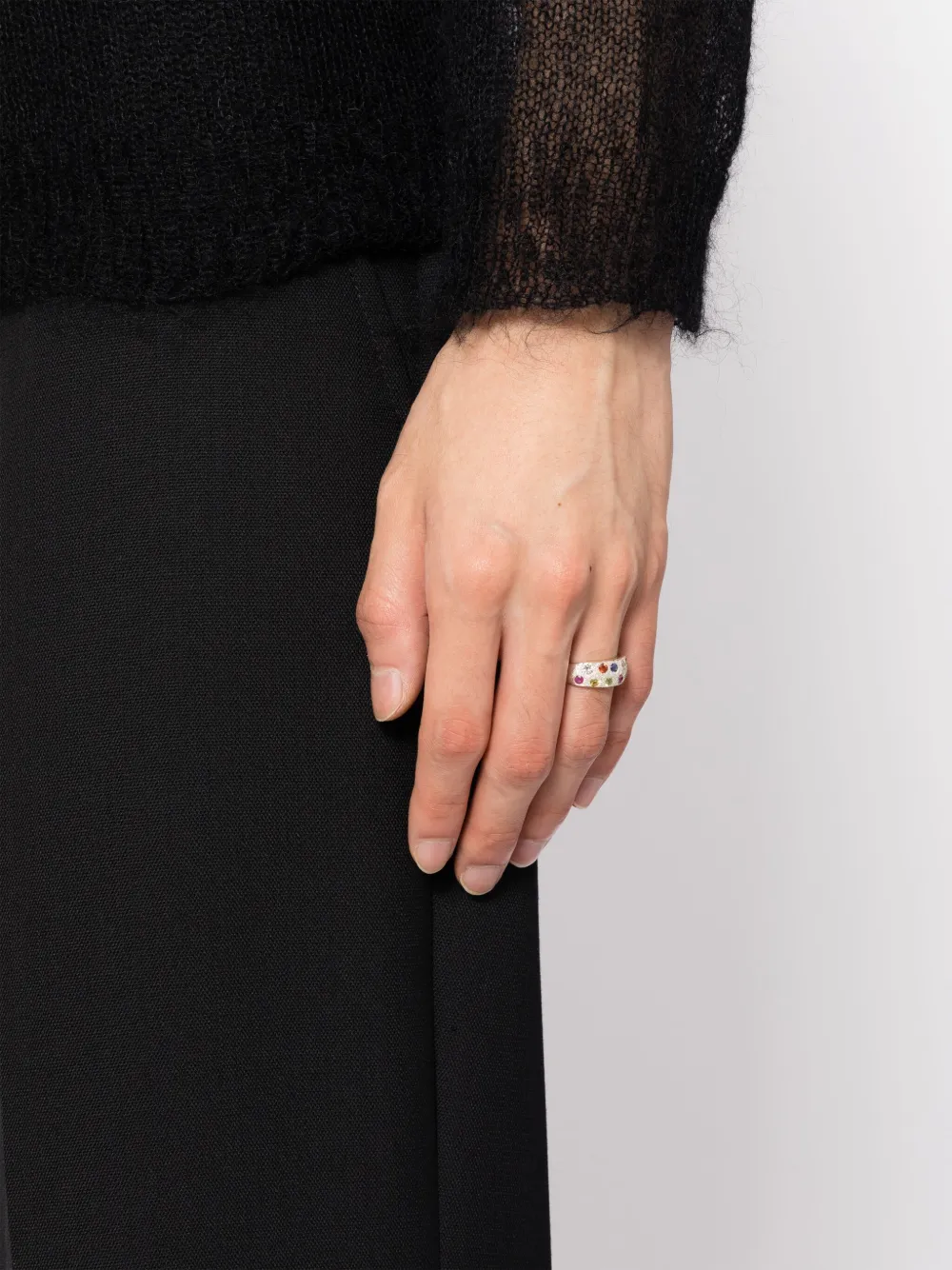 Bleue Burnham Mini Riviera silver ring - Veelkleurig