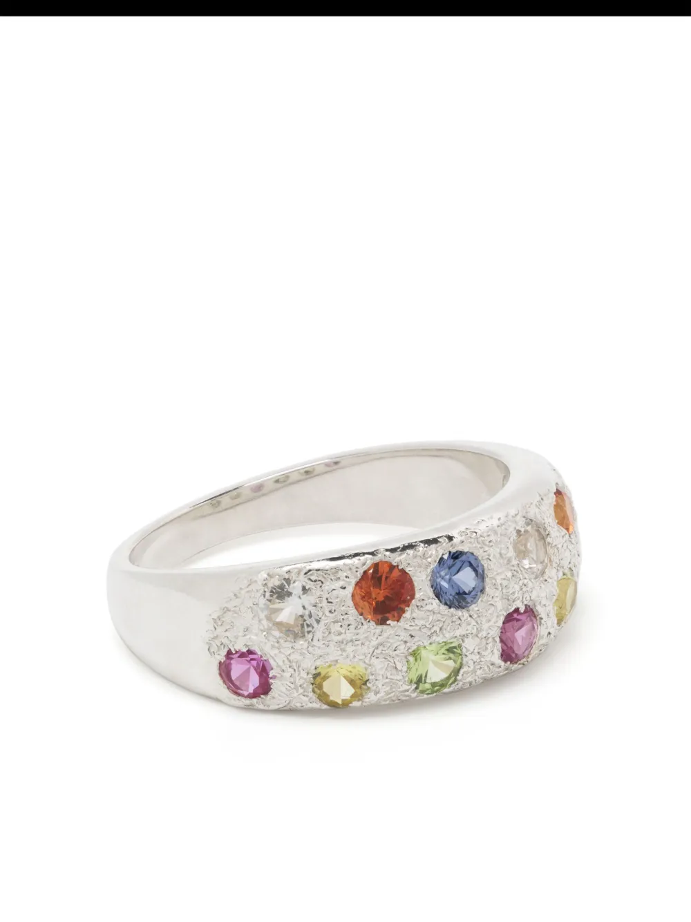 Bleue Burnham Sterling Silver Mini Riviera Sapphire Ring In Multicolour