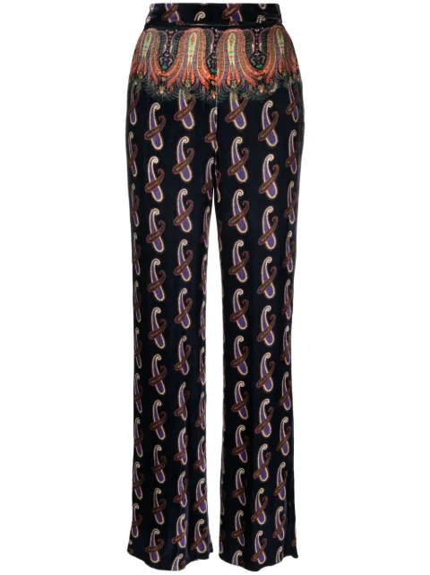 ETRO patterned-jacquard velvet trousers