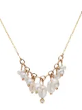 WWAKE 14kt recycled yellow gold Shadow pearl and diamond necklace