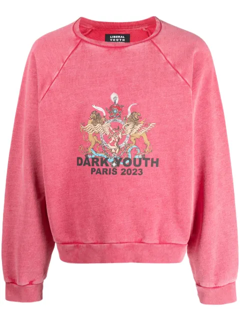 Liberal Youth Ministry graphic-print cropped sweatshirt 