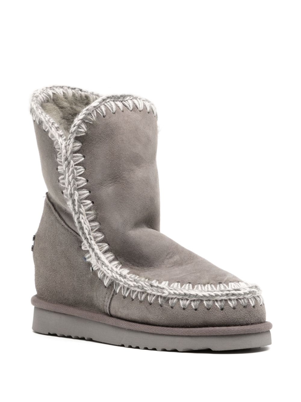 Shop Mou Eskimo Shearling-lined Suede Boots In Grey