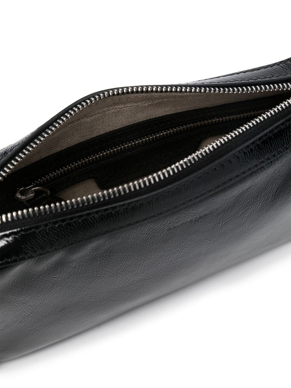 Shop Courrèges One Racer Leather Shoulder Bag In Black