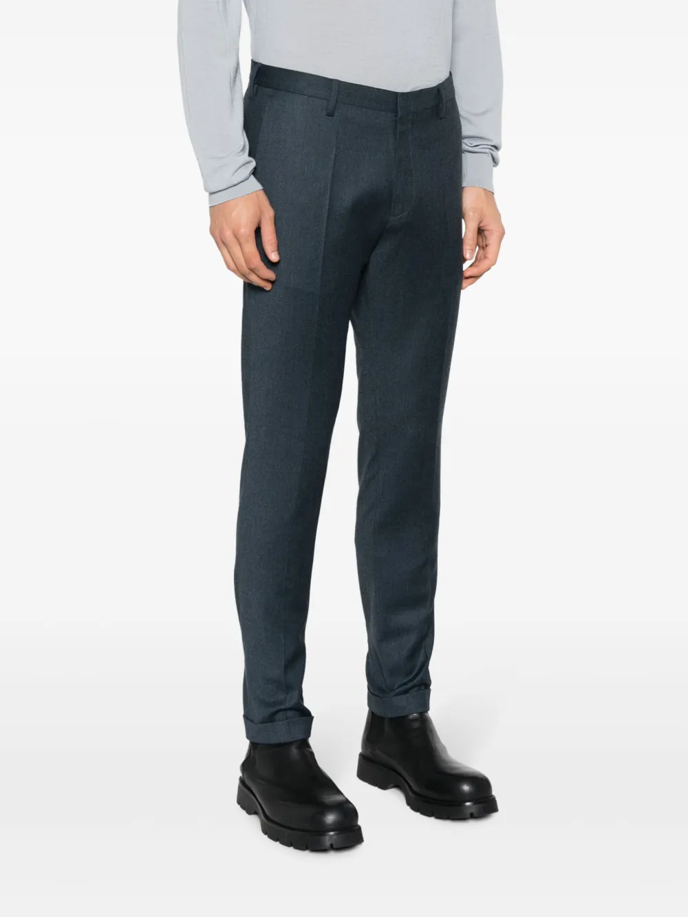 Shop Paul Smith Tapered-leg Wool Chinos In Blue