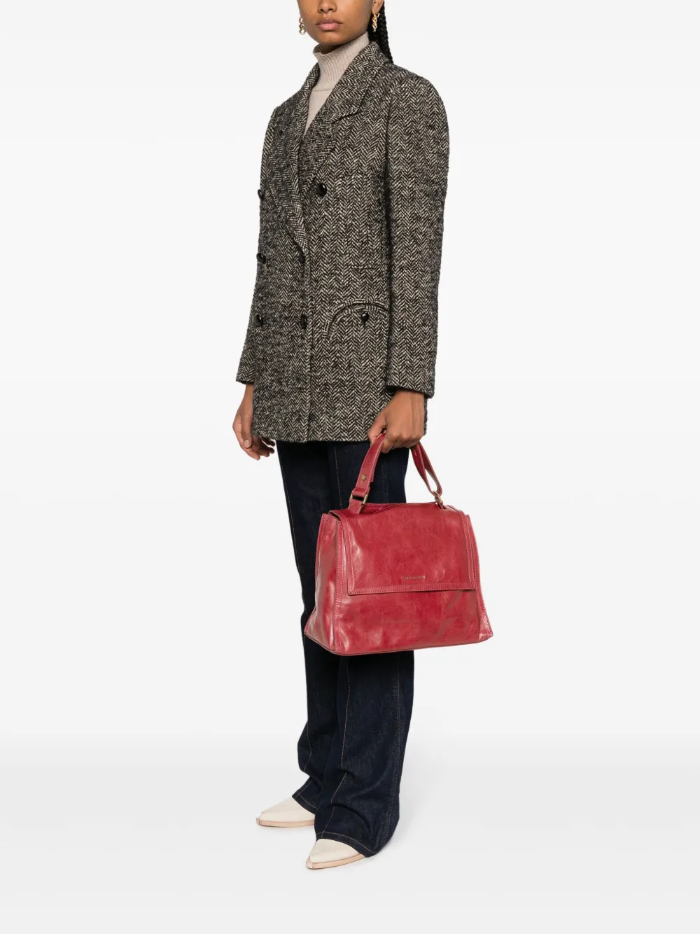 Orciani Sveva leren shopper - Rood