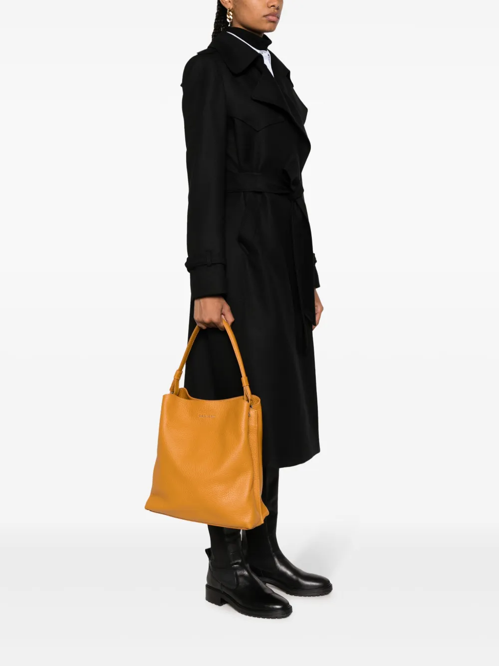 Orciani Muse logo-lettering tote bag - Oranje