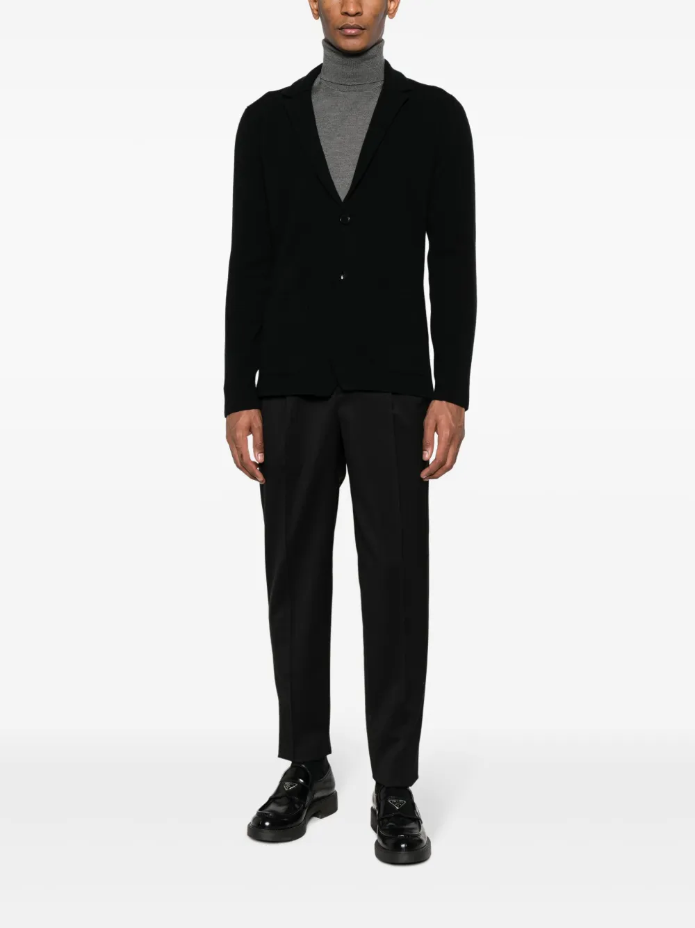 Zegna elasticated-waist tapered trousers - Zwart