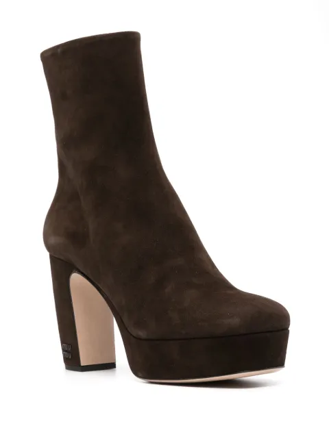 Miu Miu 95mm suede ankle boots 5TP238F095008 - 1