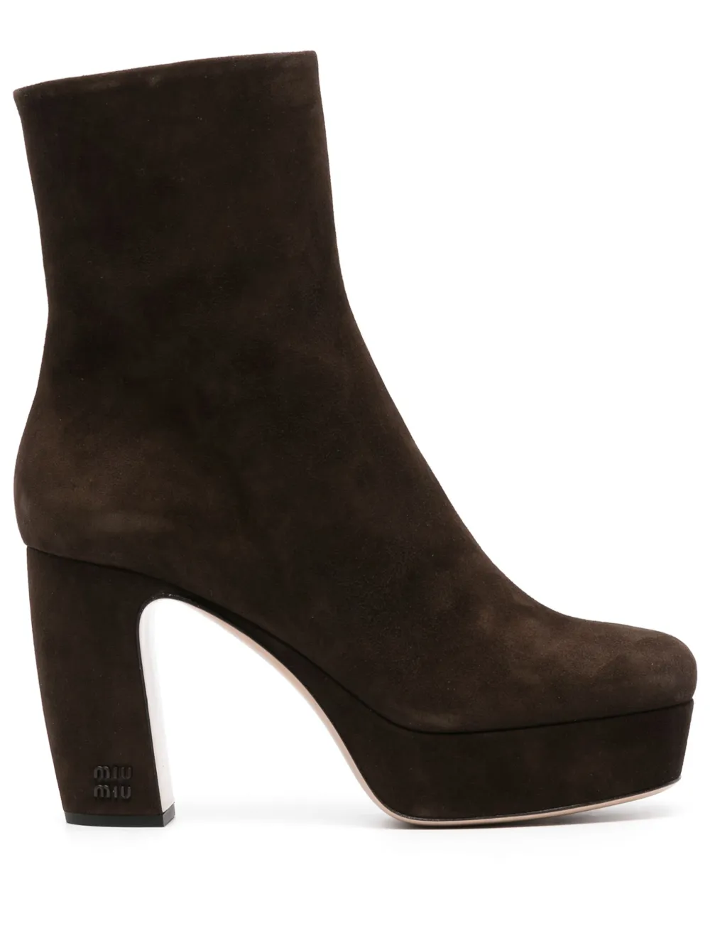 Miu 95mm suede ankle boots Brown