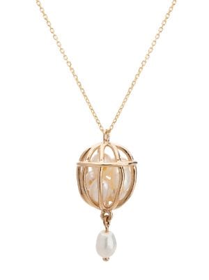 WWAKE 14kt Recycled Yellow Gold Universe Pearl Necklace