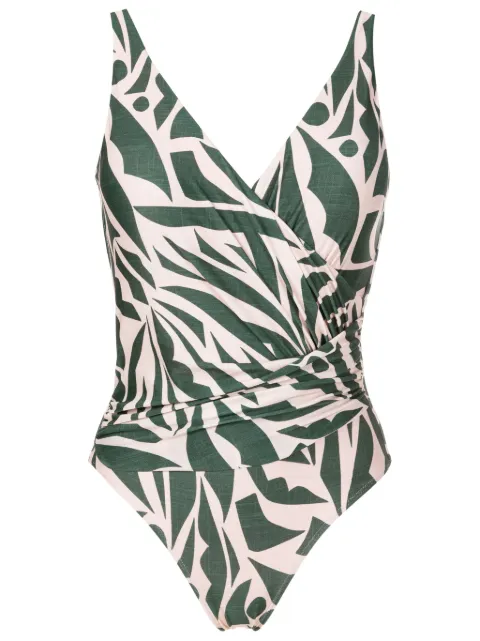 Lygia & Nanny Maisa abstract-print draped one-piece