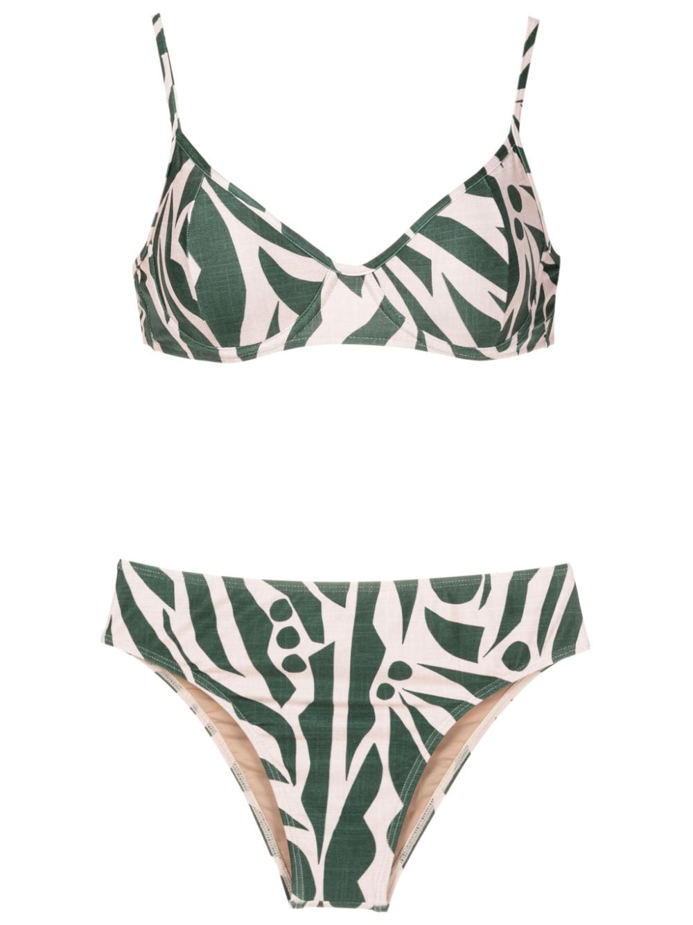 Lygia & Nanny Lilica Abstract-print Bikini In Green