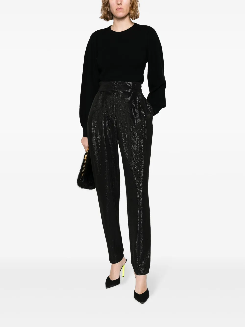 IRO Marona high-waist straight trousers - Zwart
