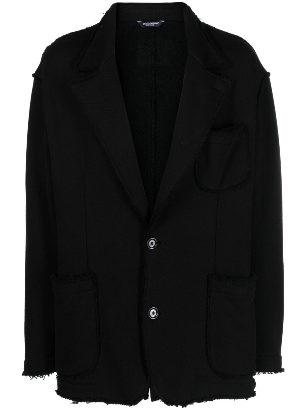 Shop Dolce & Gabbana Single-breasted Jersey Jacket In Black