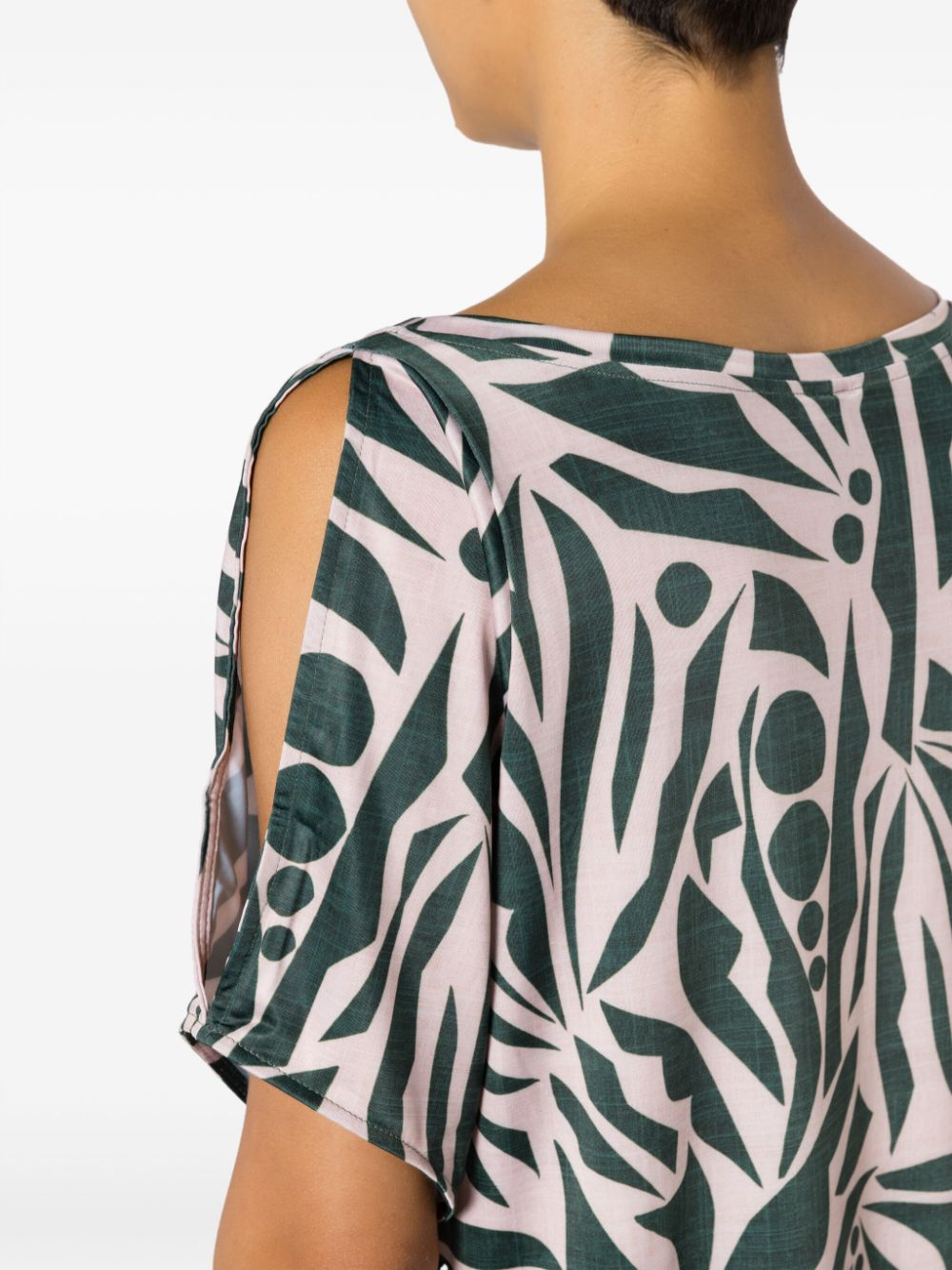 Shop Lygia & Nanny Allat Graphic-print Tunic Dress In Green