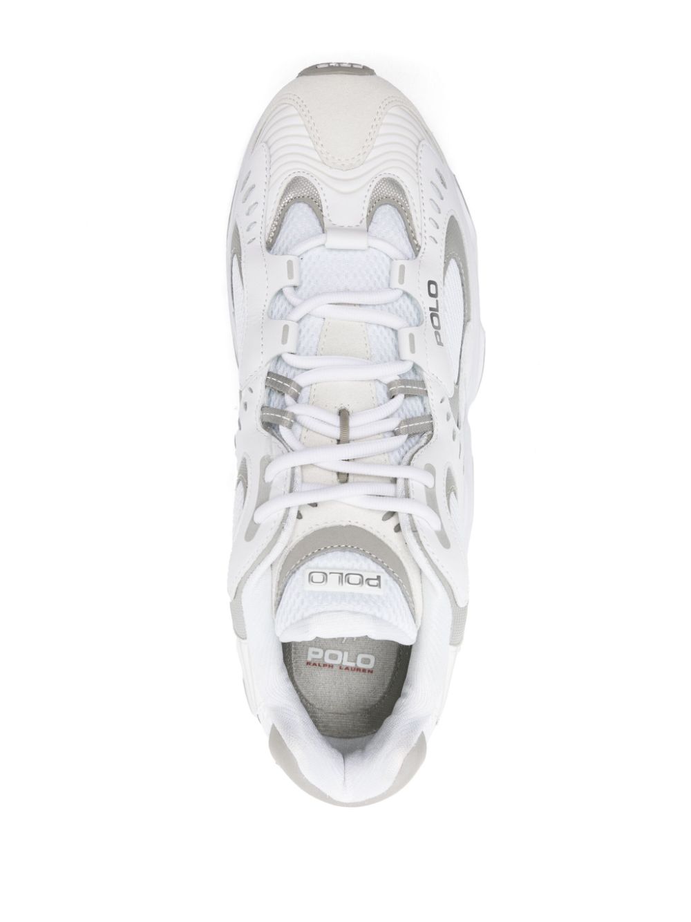 Shop Polo Ralph Lauren Logo-print Panelled Sneakers In White