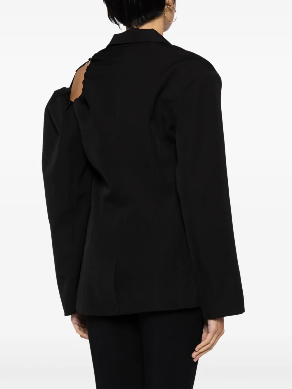 Jacquemus Galliga Cut-out Virgin Wool Blazer In Black