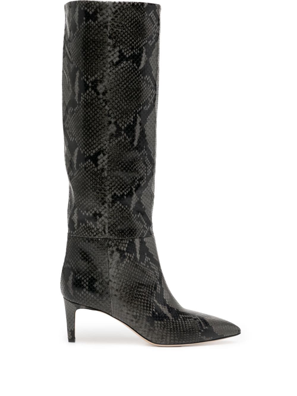 Paris Texas snake-print knee-high boots - Grey