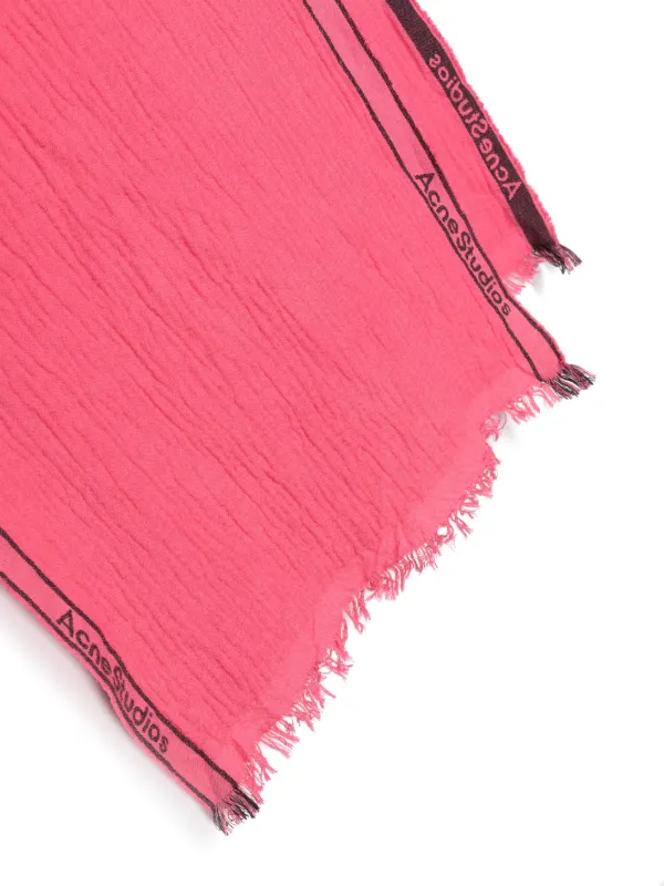 Acne Studios ロゴ スカーフ | ピンク | FARFETCH JP