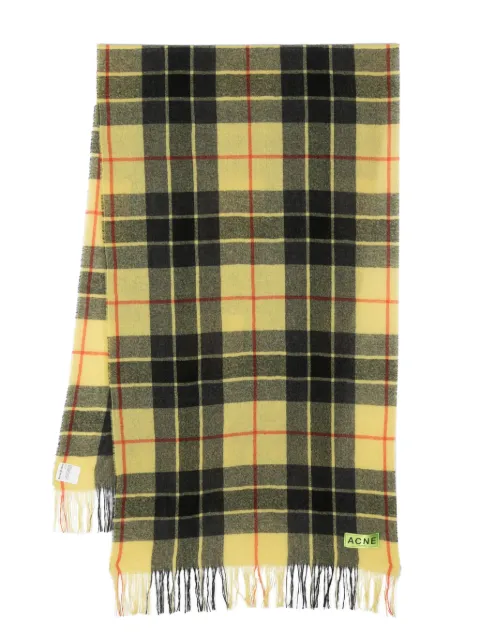 Acne Studios bufanda con motivo de cuadros y flecos