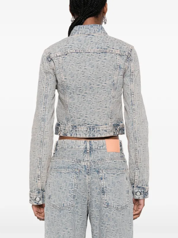 送料込】ACNE STUDIOS オーガニックデニムジャカード ジャケット Acne Studios モノグラムジャカード デニムジャケット | ブルー