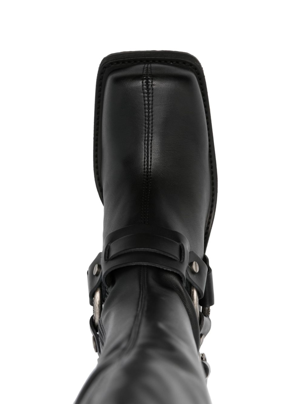 Shop Acne Studios 80mm Square-toe Leather Boots In Black