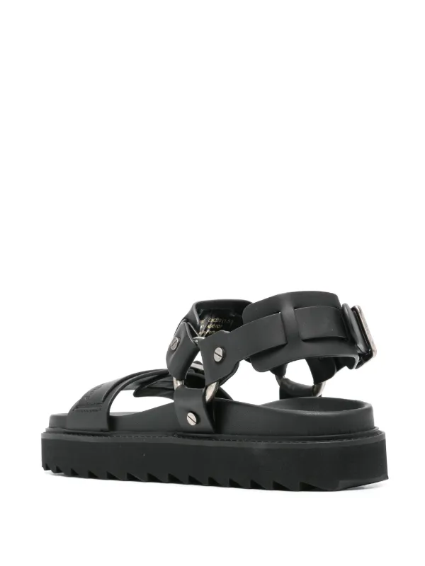 Acne Studios バックル レザーサンダル | ブラック | FARFETCH JP
