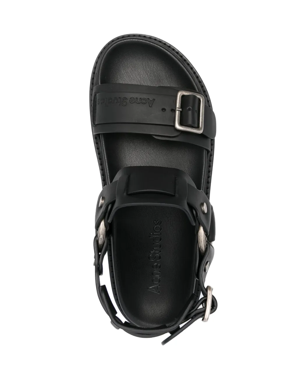 Shop Acne Studios Buckle-fastening Leather Sandals In Black