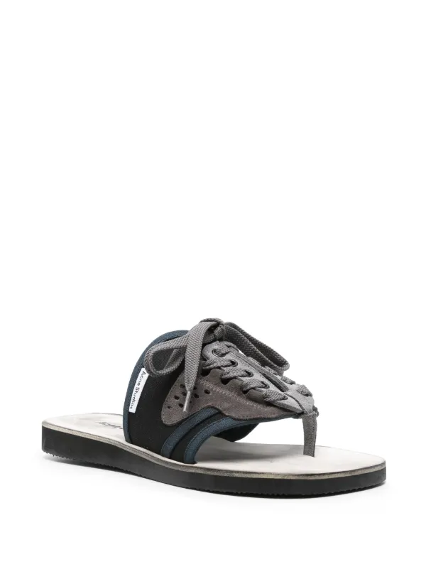 MCQ ブラック スエード レースアップサンダル Acne Studios レースアップ サンダル | ブラック | FARFETCH JP
