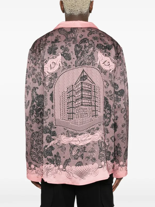 Acne Studios フローラル サテンシャツ | ピンク | FARFETCH JP