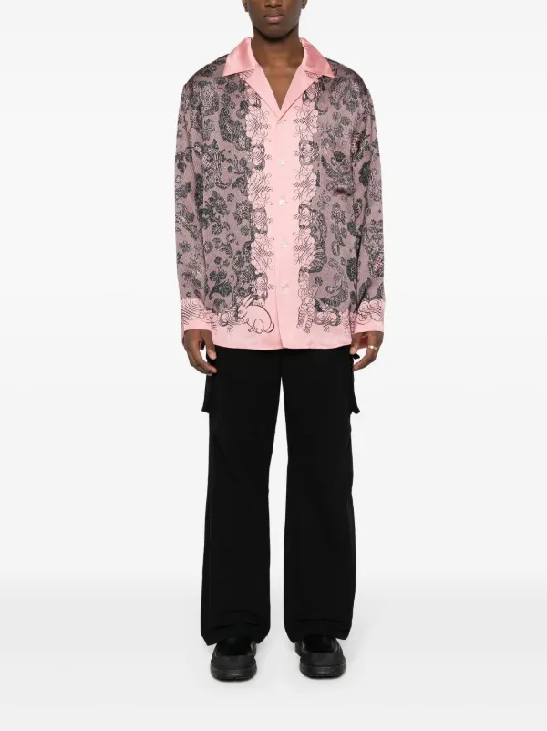 Acne Studios フローラル サテンシャツ | ピンク | FARFETCH JP