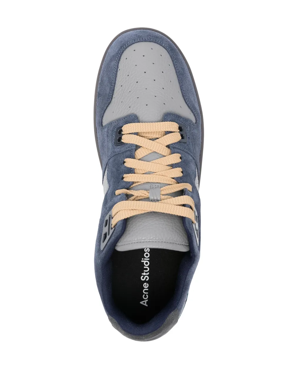 Shop Acne Studios Crinkled Panelled Suede Sneakers In Grey