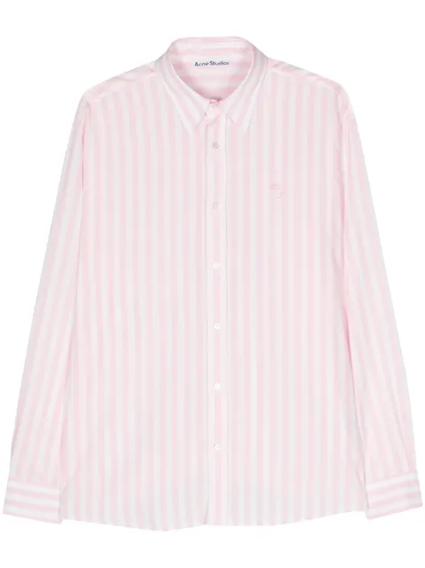 Acne Studios camisa con rayas estampadas y logo bordado