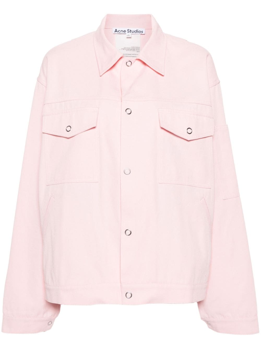 Acne Studios Twill Cotton Blend Shirt Jacket In Pink