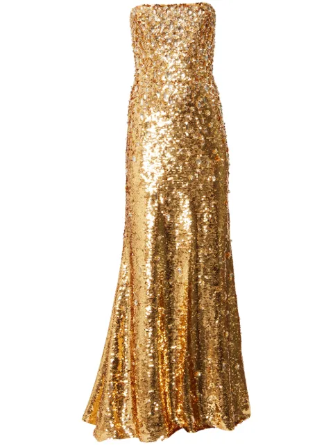 Carolina Herrera sequin-embellished strapless maxi dress