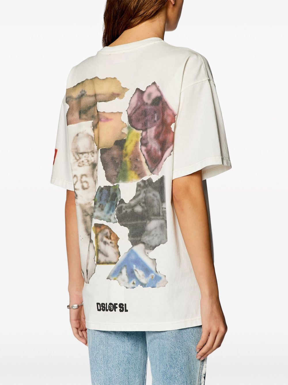 Shop Diesel T-buxt-n8 Graphic-print Cotton T-shirt In White