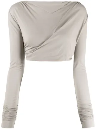 Rick Owens Lilies ドレープ クロップドトップ | グレー | FARFETCH JP