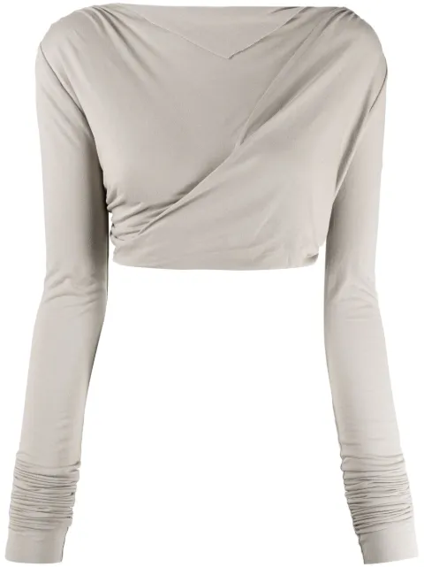 Rick Owens Lilies draped cotton crop top 