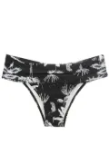 Lygia & Nanny Jasper shirred-waist bikini bottom - Black