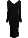 Rick Owens Lilies long-sleeve scoop-neck midi dress - Black