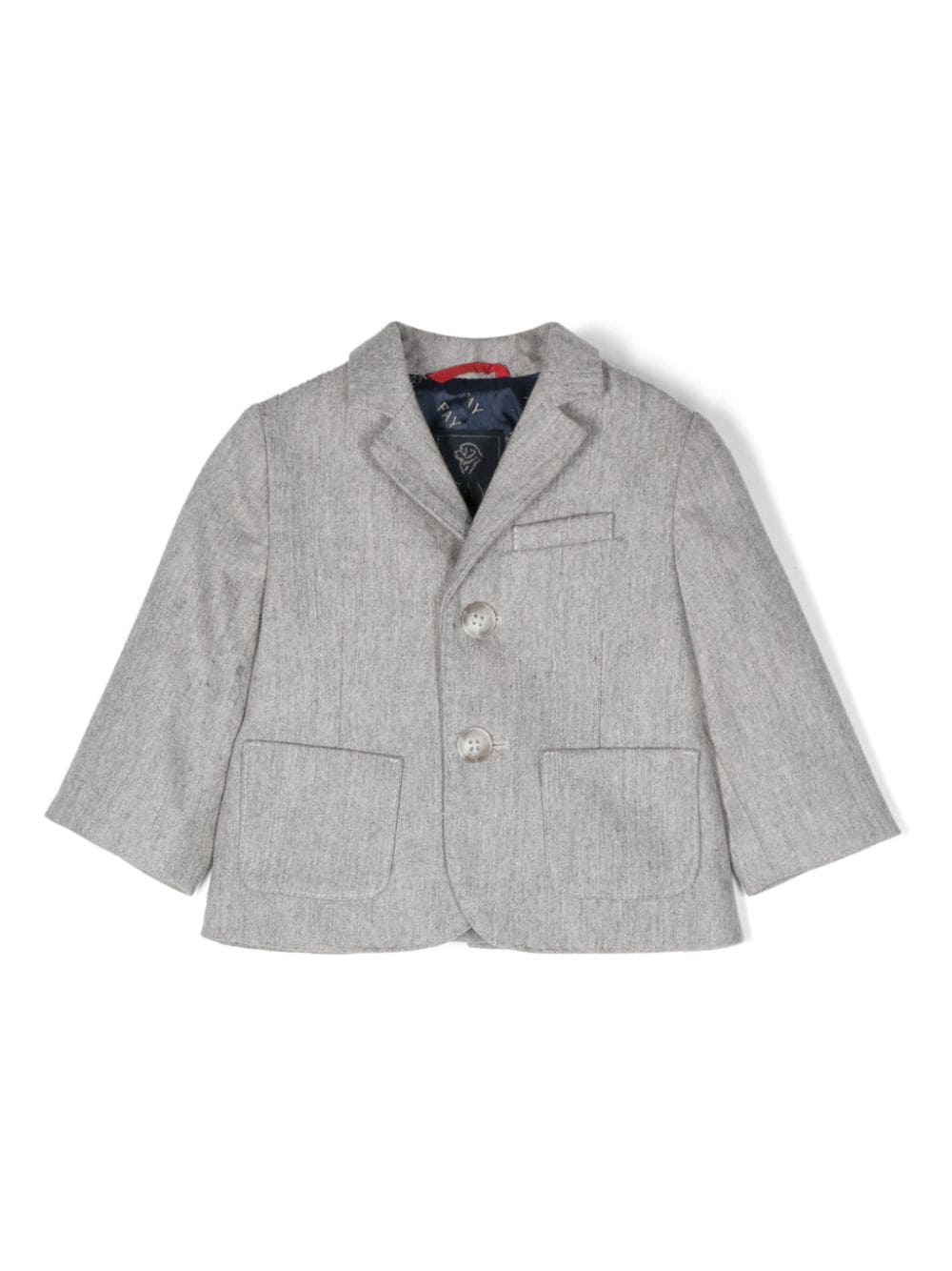 Fay Grey Single-breasted Jacket For Baby Boy In Grey