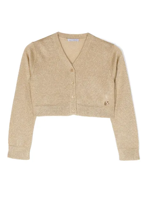 Dolce & Gabbana Kids glittered V-neck cardigan 