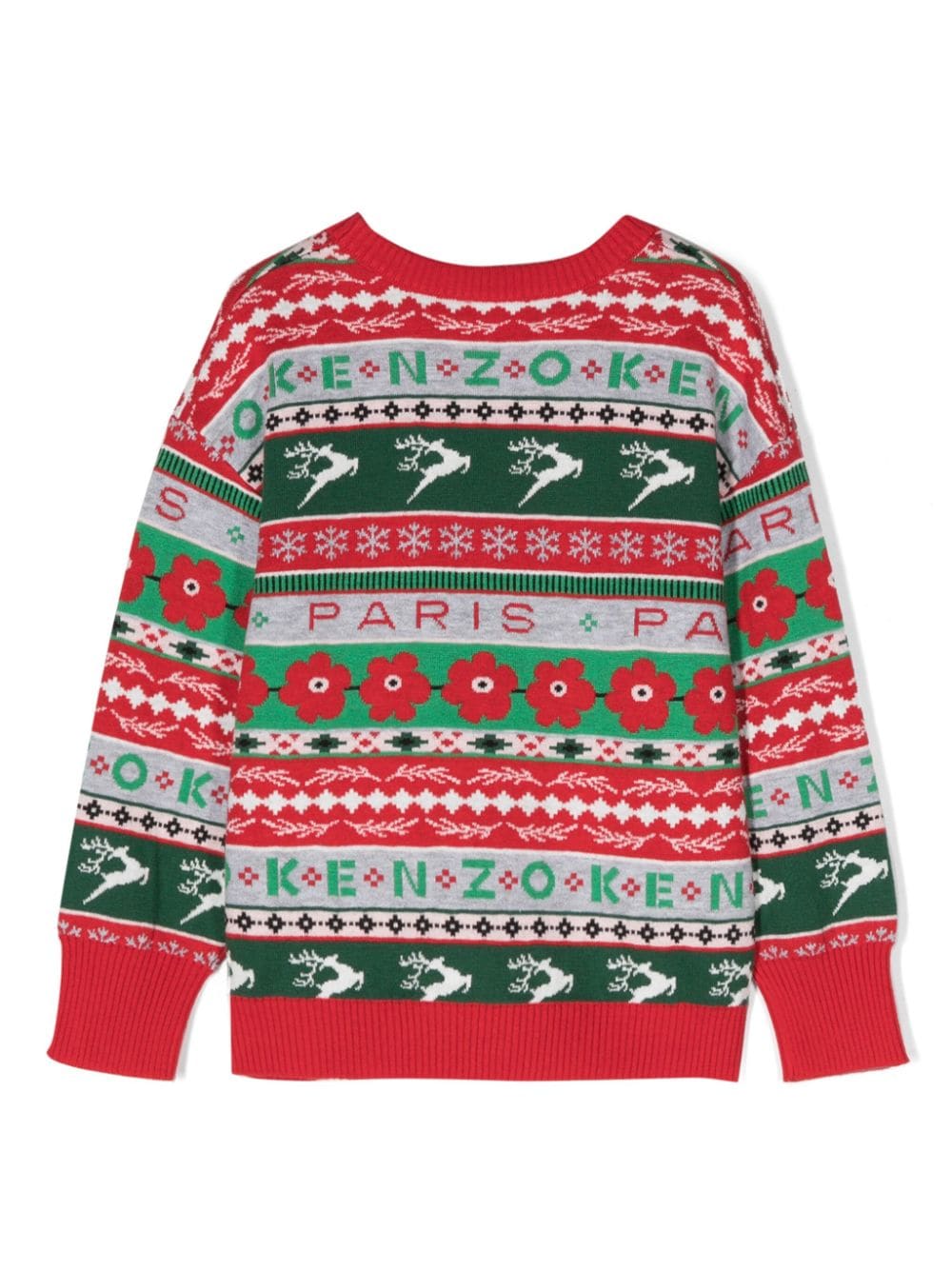 Shop Kenzo Holiday Jacquard-pattern Jumper In Red