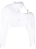 Jacquemus La Chemise Galliga cut out-detail cropped shirt - White