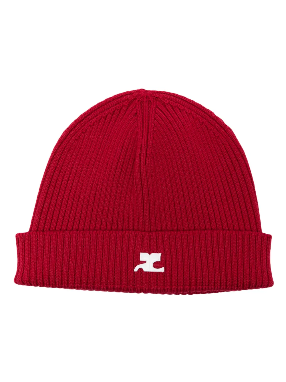 Courrèges Ribgebreide muts Rood